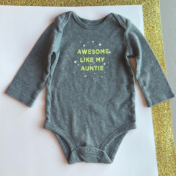 Carter's Other - CARTER'S Gray Long Sleeve Baby Onesie 100% Cotton 12 Months